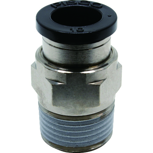 トラスコ中山 ピスコ チューブフィッティング ストレート 適合外径10mm 接続口径R3/8(ご注文単位1個)【直送品】