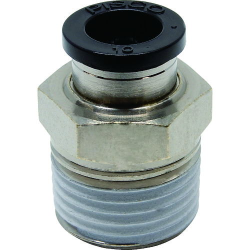 トラスコ中山 ピスコ チューブフィッティング ストレート 適合外径10mm 接続口径R1/2(ご注文単位1個)【直送品】
