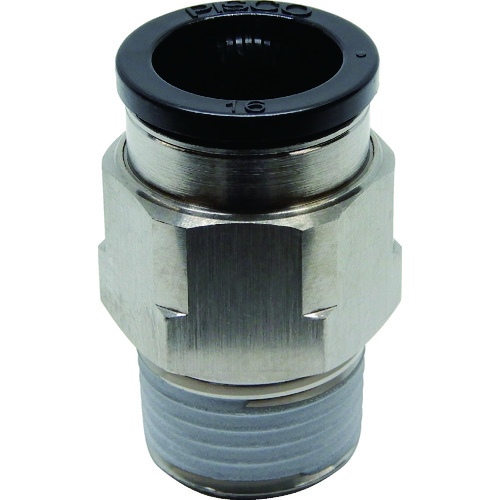トラスコ中山 ピスコ チューブフィッティング ストレート 適合外径16mm 接続口径R1/2(ご注文単位1個)【直送品】