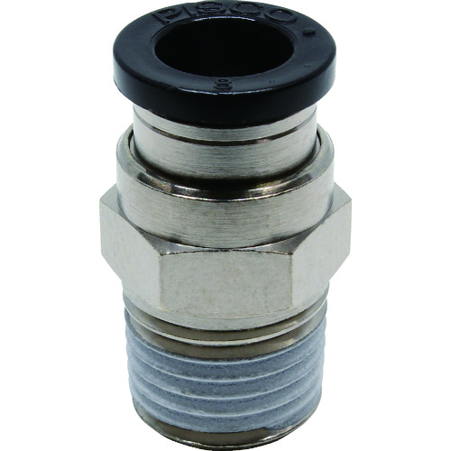 トラスコ中山 ピスコ チューブフィッティング ストレート 適合外径8mm 接続口径R1/4(ご注文単位1個)【直送品】