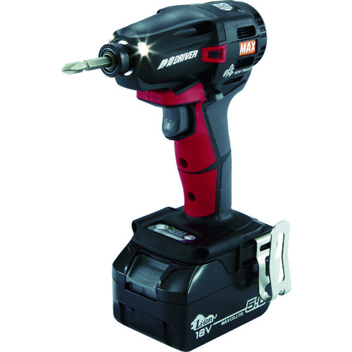 トラスコ中山 MAX 18V充電静音ドライバセット(アカ)5.0Ah(ご注文単位1台)【直送品】