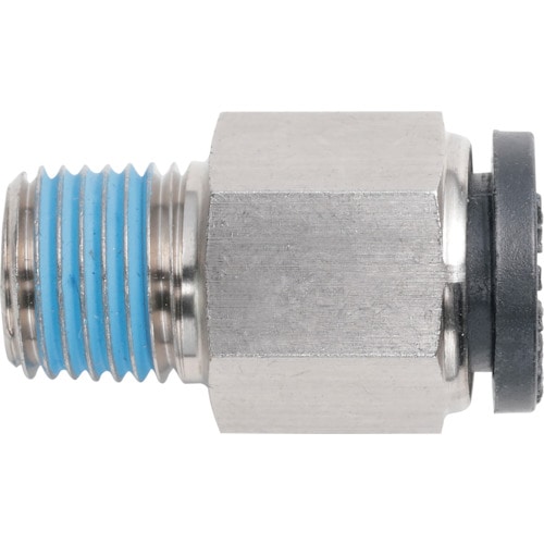 トラスコ中山 潤工社 ワンタッチ継手Mシリーズ ニップル 6mm PT1/4(ご注文単位1個)【直送品】
