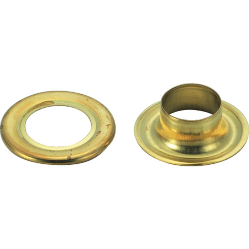トラスコ中山 TRUSCO 両面ハトメ 真鍮 4mm 100組入 (ブリスターパック入)(ご注文単位1パック)【直送品】