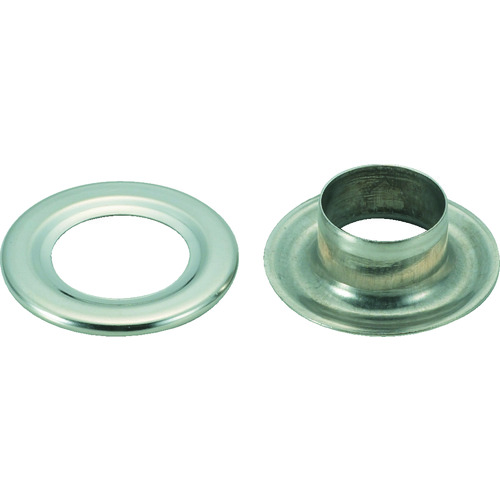 トラスコ中山 TRUSCO 両面ハトメ 真鍮ニッケルメッキ 12mm 20組入 (ブリスターパック入)(ご注文単位1パック)【直送品】