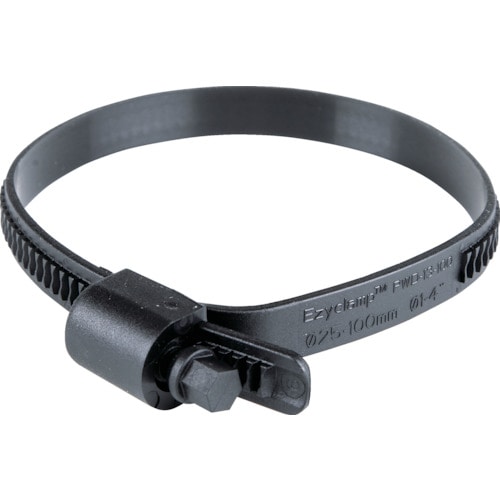 トラスコ中山 HCL 樹脂製ホースバンド Ezyclamp 締付径25.0~100.0mm 対辺8.0mm ナイロン12(ご注文単位1袋)【直送品】