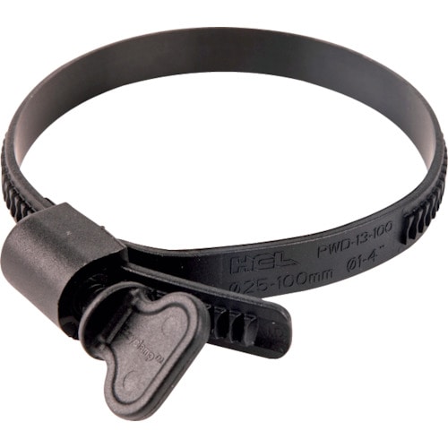 トラスコ中山 HCL 樹脂製ホースバンド Ezyclamp 手締めタイプ 締付径25.0~125.0mm ナイロン66(ご注文単位1袋)【直送品】
