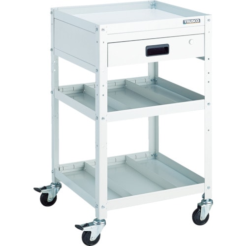 トラスコ中山 TRUSCO ツールワゴン ラビットワゴン 500X500 引出1段 仕切2段付 ホワイト 818-3211(ご注文単位1台)【直送品】