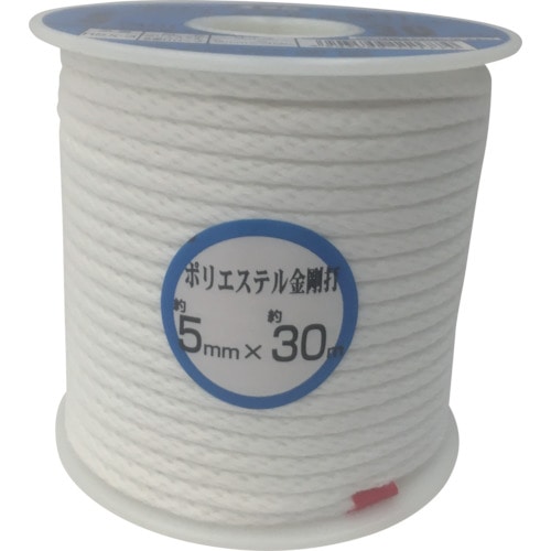 トラスコ中山 ユタカメイク ロープ ポリエステルロープボビン巻 5mm×30m(ご注文単位1巻)【直送品】