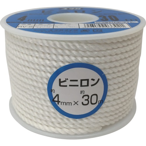 トラスコ中山 ユタカメイク ロープ ビニロンロープボビン巻 4φ×30m(ご注文単位1巻)【直送品】