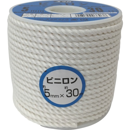 トラスコ中山 ユタカメイク ロープ ビニロンロープボビン巻 5φ×30m(ご注文単位1巻)【直送品】