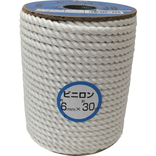 トラスコ中山 ユタカメイク ビニロンロープボビン巻 6φ×30m(ご注文単位1巻)【直送品】