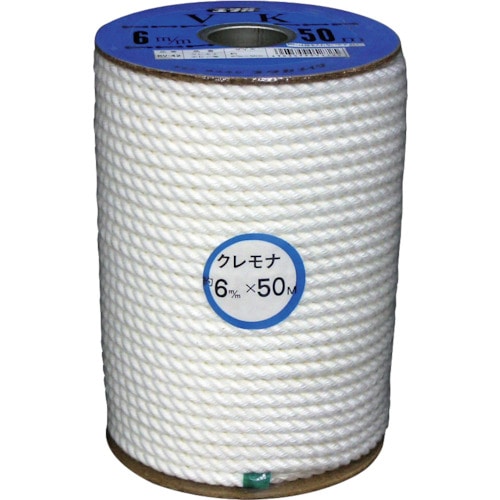 トラスコ中山 ユタカメイク ビニロンロープ ボビン巻 6mm×50m(ご注文単位1巻)【直送品】