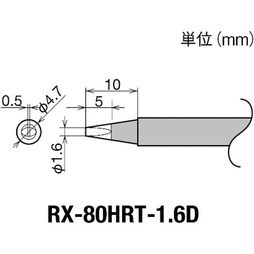 トラスコ中山 グット 交換コテ先(RX-8シリーズ) こて先幅1.6mm 849-6986(ご注文単位1個)【直送品】