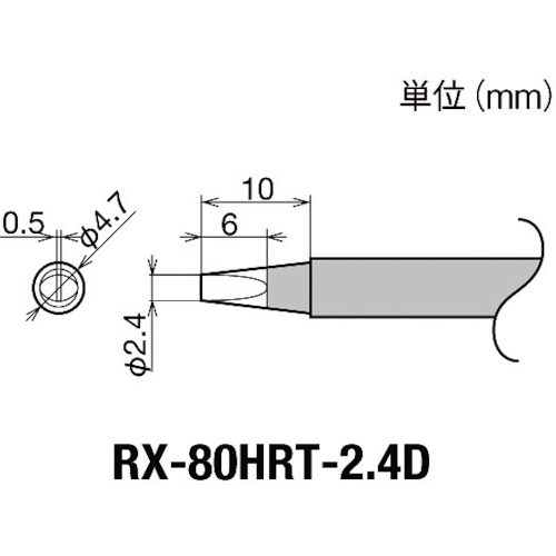 トラスコ中山 グット 交換コテ先(RX-8シリーズ) こて先幅2.4mm 849-6989(ご注文単位1個)【直送品】