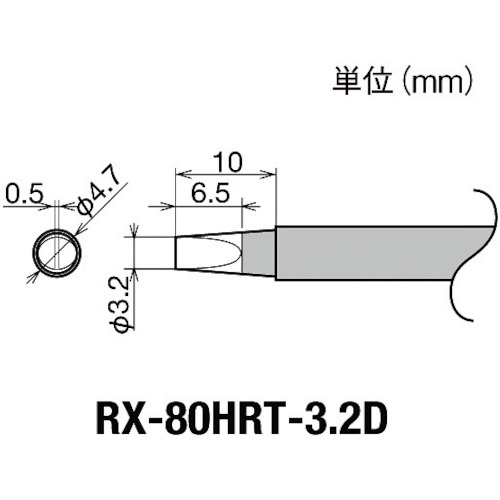 トラスコ中山 グット 交換コテ先(RX-8シリーズ) こて先幅3.2mm 849-6993(ご注文単位1個)【直送品】