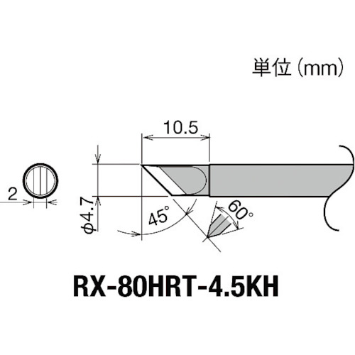 トラスコ中山 グット 交換コテ先(RX-8シリーズ) こて先幅4.5mm 849-6998(ご注文単位1個)【直送品】