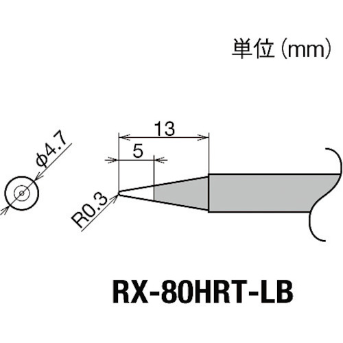 トラスコ中山 グット 交換コテ先(RX-8シリーズ) こて先幅R0.3mm 849-7002(ご注文単位1個)【直送品】