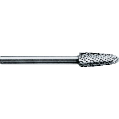 トラスコ中山 スーパー スーパー超硬バー オール超硬タイプ 砲弾型(シングルカット)刃径:5.0mm 刃長:12.7mm 軸径:3.0mm(ご注文単位1本)【直送品】