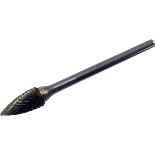 トラスコ中山 スーパー スーパー超硬バー ロー付タイプ ポイント型(ダブルカット)刃径：6.3mm 刃長：12.7mm 軸径：3.0mm（ご注文単位1本）【直送品】