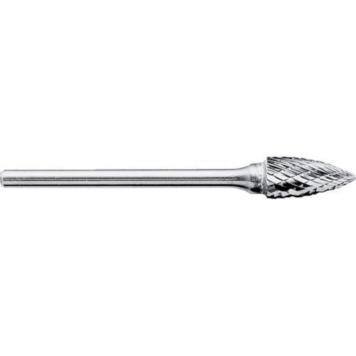 トラスコ中山 スーパー スーパー超硬バー ロー付タイプ ポイント型(シングルカット)刃径：6.3mm 刃長：12.7mm 軸径：3.0mm（ご注文単位1本）【直送品】