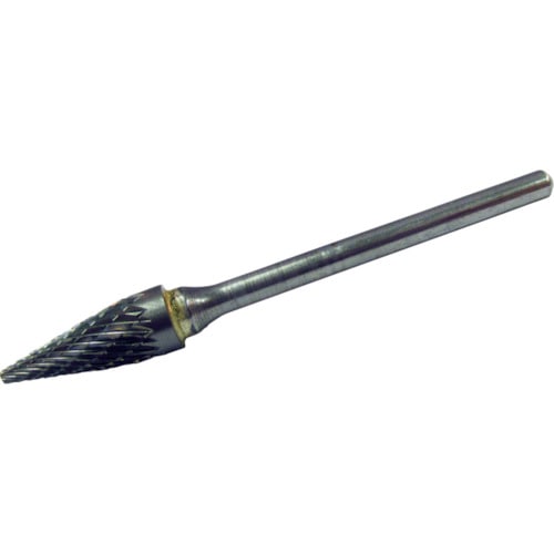 トラスコ中山 スーパー スーパー超硬バー ロー付 円錐型(ダブルカット)角度：22° 刃径：6.3mm 刃長：12.7mm 軸径：3.0mm（ご注文単位1本）【直送品】