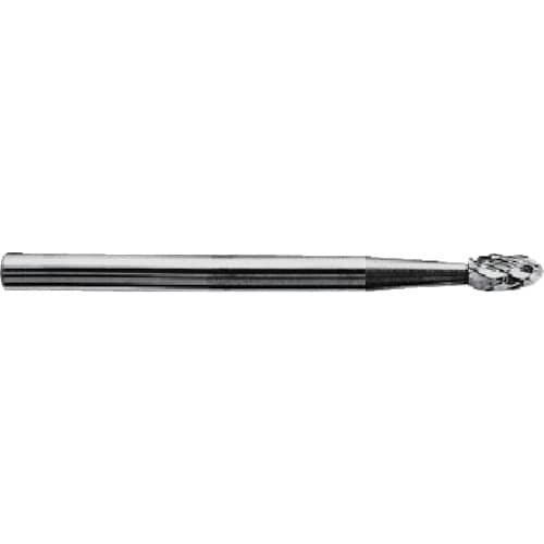 トラスコ中山 スーパー スーパー超硬バー ロングシャンク オール超硬 卵型(ダブルカット)刃径3.0mm 軸径3.0mm 全長75（ご注文単位1本）【直送品】