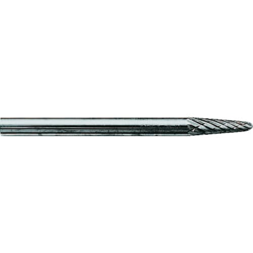 トラスコ中山 スーパー スーパー超硬バー オール超硬タイプ テーパー型(シングルカット)刃径:3.0mm 刃長:12.7mm 軸径:3.0mm(ご注文単位1本)【直送品】