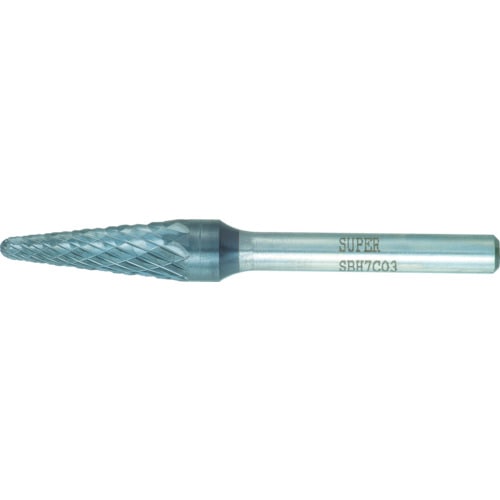 トラスコ中山 スーパー スーパー超硬バー 重切削用 ロー付タイプ テーパー型 刃径：12.7mm 軸径：6.0mm（ご注文単位1本）【直送品】