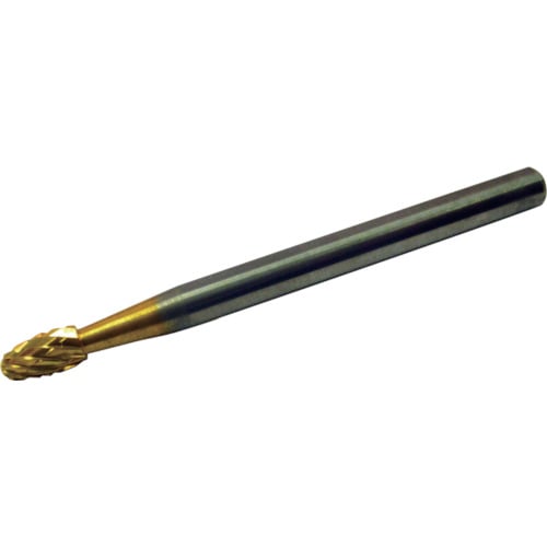 トラスコ中山 スーパー スーパー超硬バー チタンコーティング オール超硬 卵型(ダブルカット)刃径:3.0mm 軸径:3.0mm(ご注文単位1本)【直送品】