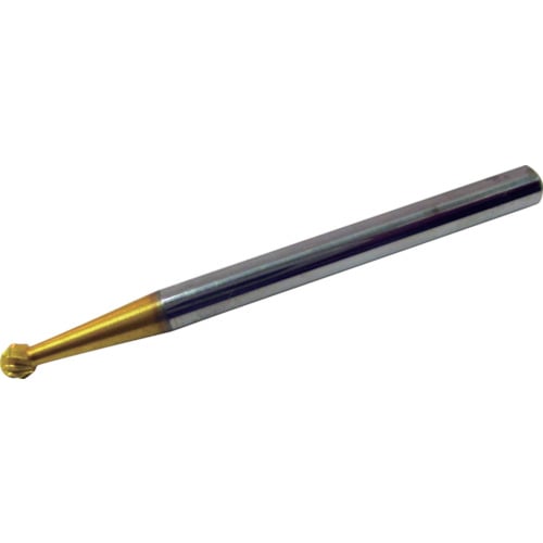 トラスコ中山 スーパー スーパー超硬バー チタンコーティング オール超硬 球型(ダブルカット)刃径:2.5mm 軸径:3.0mm(ご注文単位1本)【直送品】