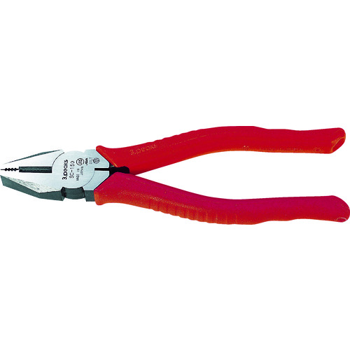 トラスコ中山 スリーピークス ペンチ(JIS付) エラストマーグリップ 167mm(ご注文単位1個)【直送品】