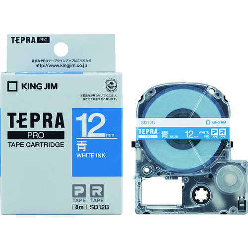 トラスコ中山 キングジム テプラPROテ-プカ-トリッジ 幅12mm 青 828-0930(ご注文単位1個)【直送品】