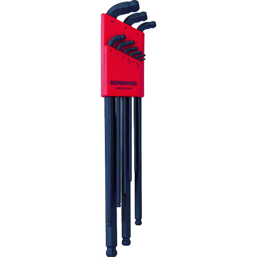 トラスコ中山 ボンダス スタビー・ダブルボールL-レンチ セット9本組(1.5-10mm) 821-9001(ご注文単位1セット)【直送品】