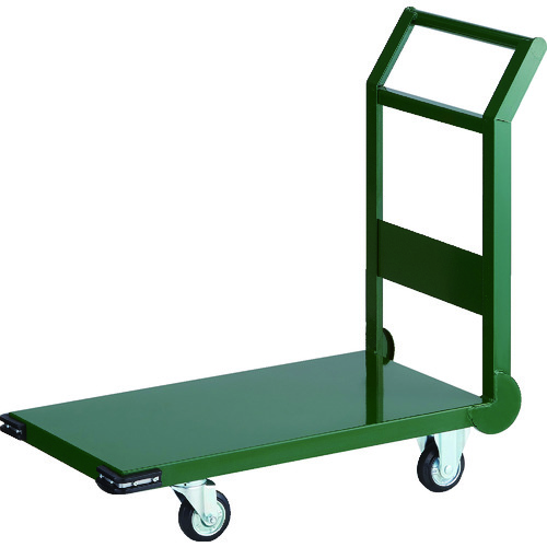トラスコ中山 TRUSCO 鋼鉄製運搬車 800X450 Φ100プレス車 緑(ご注文単位1台)【直送品】