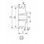 トラスコ中山 EVN ブッシングプーリー SPB 180mm 溝数2(ご注文単位1個)【直送品】