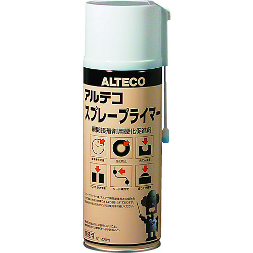トラスコ中山 アルテコ 瞬間接着剤用 硬化促進剤 スプレープライマー 420ml(ご注文単位1本)【直送品】