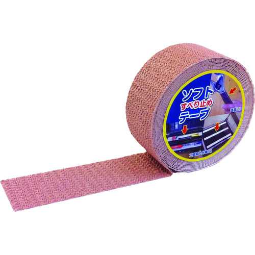 トラスコ中山 カーボーイ ソフトすべり止めテープ ライトブラウン(ご注文単位1巻)【直送品】