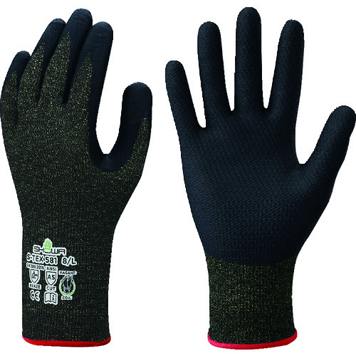 トラスコ中山 ショーワ 耐切創手袋 ハガネコイル S-TEX581 Sサイズ(ご注文単位1組)【直送品】