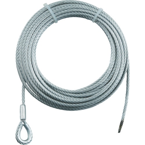 トラスコ中山 TRUSCO 手動ウインチ用SUSワイヤーΦ6×20M用(シンブル入りロック)(ご注文単位1本)【直送品】