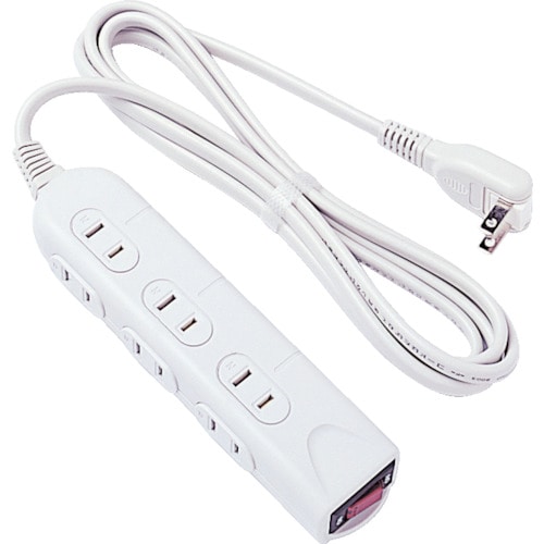 トラスコ中山 ロアス OAタップ2mシャッター付 2P6個口 ライトグレー(ご注文単位1個)【直送品】