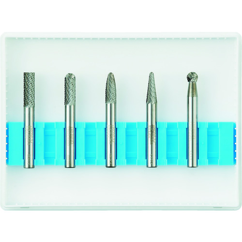 トラスコ中山 TRUSCO 超硬バーセットCシリーズ 軸6mm 刃径6mm 5本セット（ご注文単位1セット）【直送品】