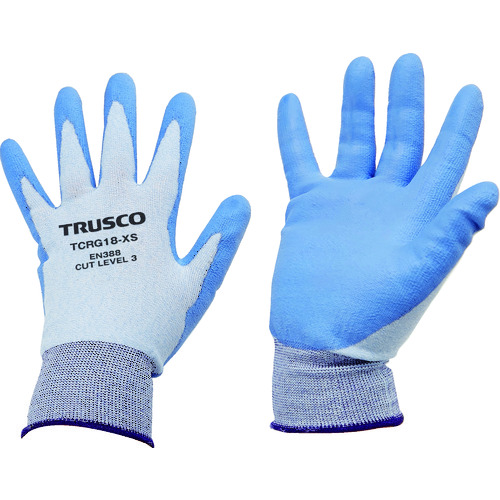 トラスコ中山 TRUSCO 耐切創手袋 18G ポリウレタンコーティング XSサイズ（ご注文単位1組）【直送品】