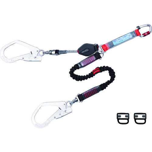 トラスコ中山 ツヨロン フルハーネス用ランヤード THL-CRNV93SV-21KS-BK-2R23 コルトノビロン 黒(ご注文単位1本)【直送品】