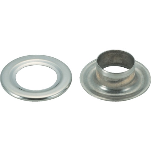 トラスコ中山 TRUSCO 両面ハトメ 真鍮ニッケルメッキ 7mm 500組入 (円筒ケース入)（ご注文単位1パック）【直送品】