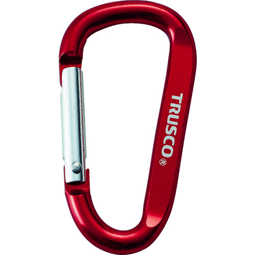 トラスコ中山 TRUSCO カラビナ 線径6mmX60mm D型 レッド(ご注文単位1個)【直送品】