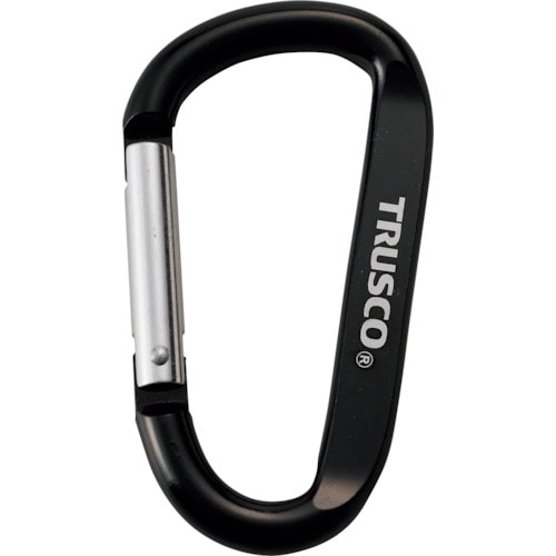 トラスコ中山 TRUSCO まとめ買い カラビナ 線径8mmX80mm D型 ブラック10個(ご注文単位1組)【直送品】
