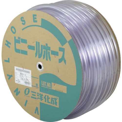 トラスコ中山 サンヨー 透明ホース18×21 50mドラム巻(ご注文単位1巻)【直送品】