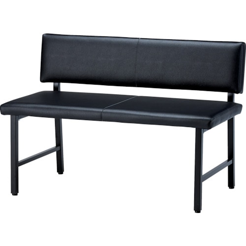 トラスコ中山 TRUSCO ロビーチェア 背付き 900×500×680H ブラック(ご注文単位1台)【直送品】