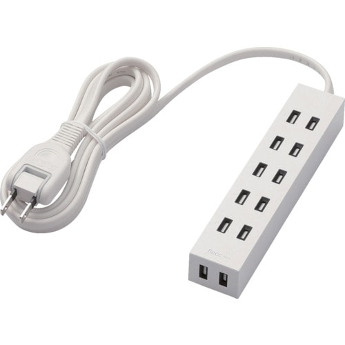 トラスコ中山 エレコム シャッタータップ flecc barra 6個口 2.0m ホワイト(ご注文単位1個)【直送品】