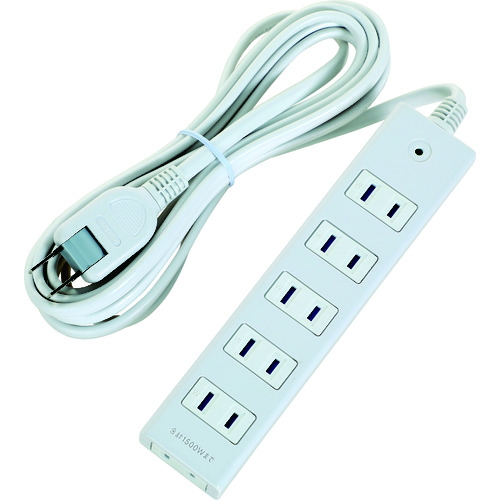 トラスコ中山 TRUSCO 電源タップ 2P6個口 5M マグネット付(ご注文単位1個)【直送品】